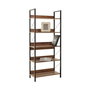 Hanah Home Ktp-850-Oo-1 Estantería de Nogal con Estructura Metálica, 73x172x35 cm, Tablero Melamina.
